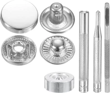 24Set Leather Snaps Fasteners Kit 12.5Mm Dia Brass Press-Stud Cap Button 2.72" L