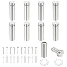 5/8x2" Standoff Screws, 8 Pack Stand Off Wall Mounts, Silver