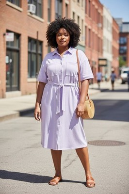 EDDIE BAUER EB Hemplify Utility SS Dress Women's Size 3X Lavender