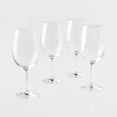 Threshold Signature Crystal All-Purpose 4PK Red Wine Glasses Big Oversize 21.4oz