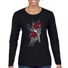 Country Girl Roses and Gun Women's Long Sleeve T-shirt Southern Vintage Cowgirl