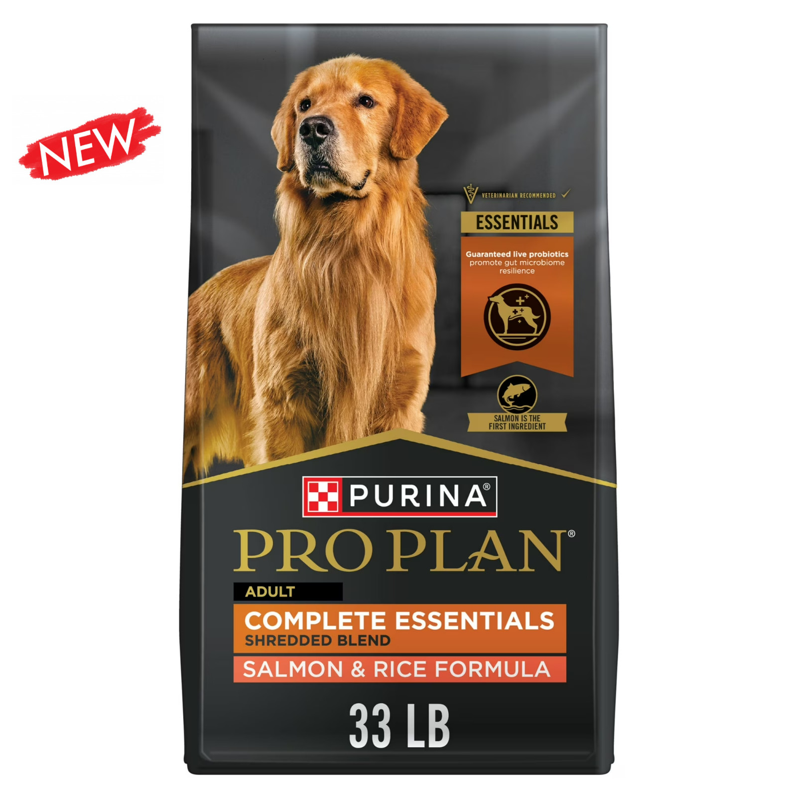 Purina Pro Plan Complete Essentials Shredded Blend Adult Dog- Salmon+Rice, 33 lb