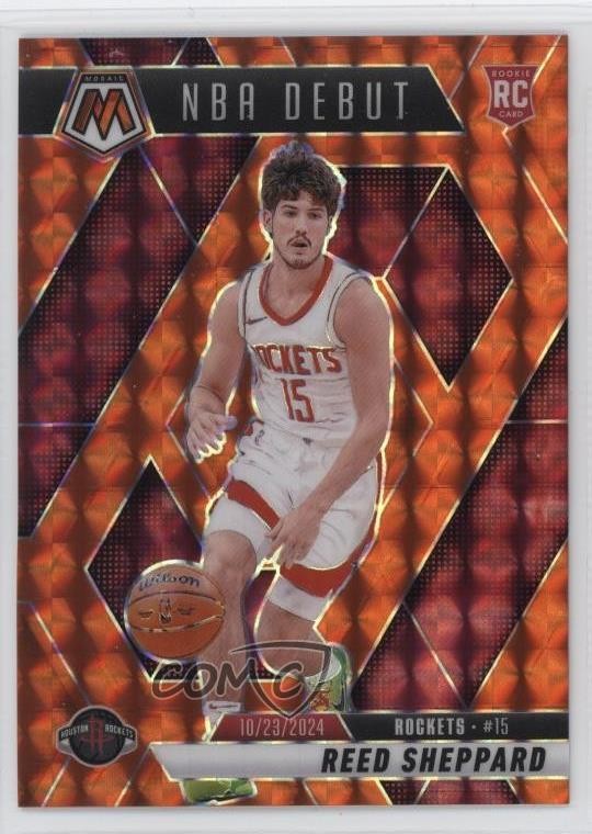 2024-25 Panini Mosaic NBA Debut Orange Prizm /249 Reed Sheppard #252 Rookie RC