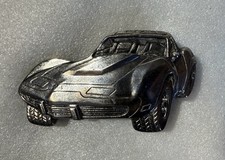 Vintage 1979 Chevy C3 Corvette Pewter Great American Buckle Co Belt Buckle USA