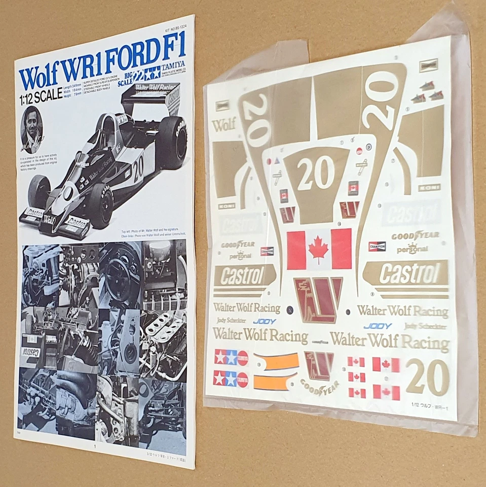 Tamiya 1/12 Scale Unbuilt Kit BS1224 - Wolf WR1 Ford F1 #20 Race Car - Image 4 of 4