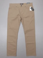 Buffalo David Bitton Ash Slim Straight Pants Dark Beige Men's Size 36x32