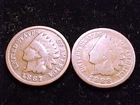 1887 Good, and 1888 Indian Head Cent nearly Good.  A (2) Two Coin Lot.
