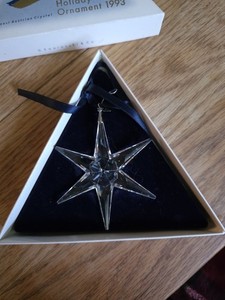Original 1993 Swarovski Holiday Star Christmas Ornament In Original Box Mint