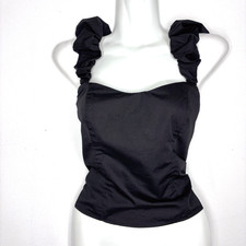 Abercrombie Fitch Corset Tank Top Small Black Minimalist Cottagecore Coquette