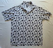 Footjoy FJ Golf Polo Shirt Mens XL Floral All Over Print Performance Multi Color
