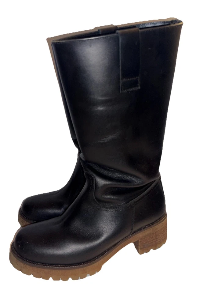 RAS España Botas Campus Cuero Negro Suela Moto Cuero Talla 39 / EE. UU. 9 Foto 3 de 4