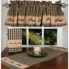 Faith-Family-Friends Table Runner, Black-Nutmeg