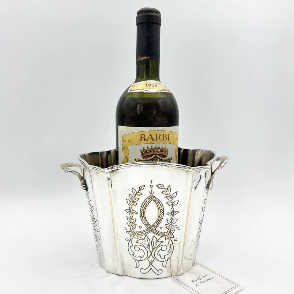 Portabottiglia in argento sheffield silver plated secchiello per Ghiaccio vino  - Immagine 2 di 4