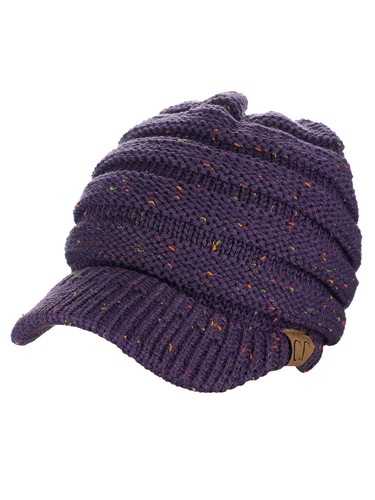 C.C BeanieTail CONFETI Tejido Cálido Desordenado Panel Alto Visera Cola de Pony Gorra - Imagen 36 de 65