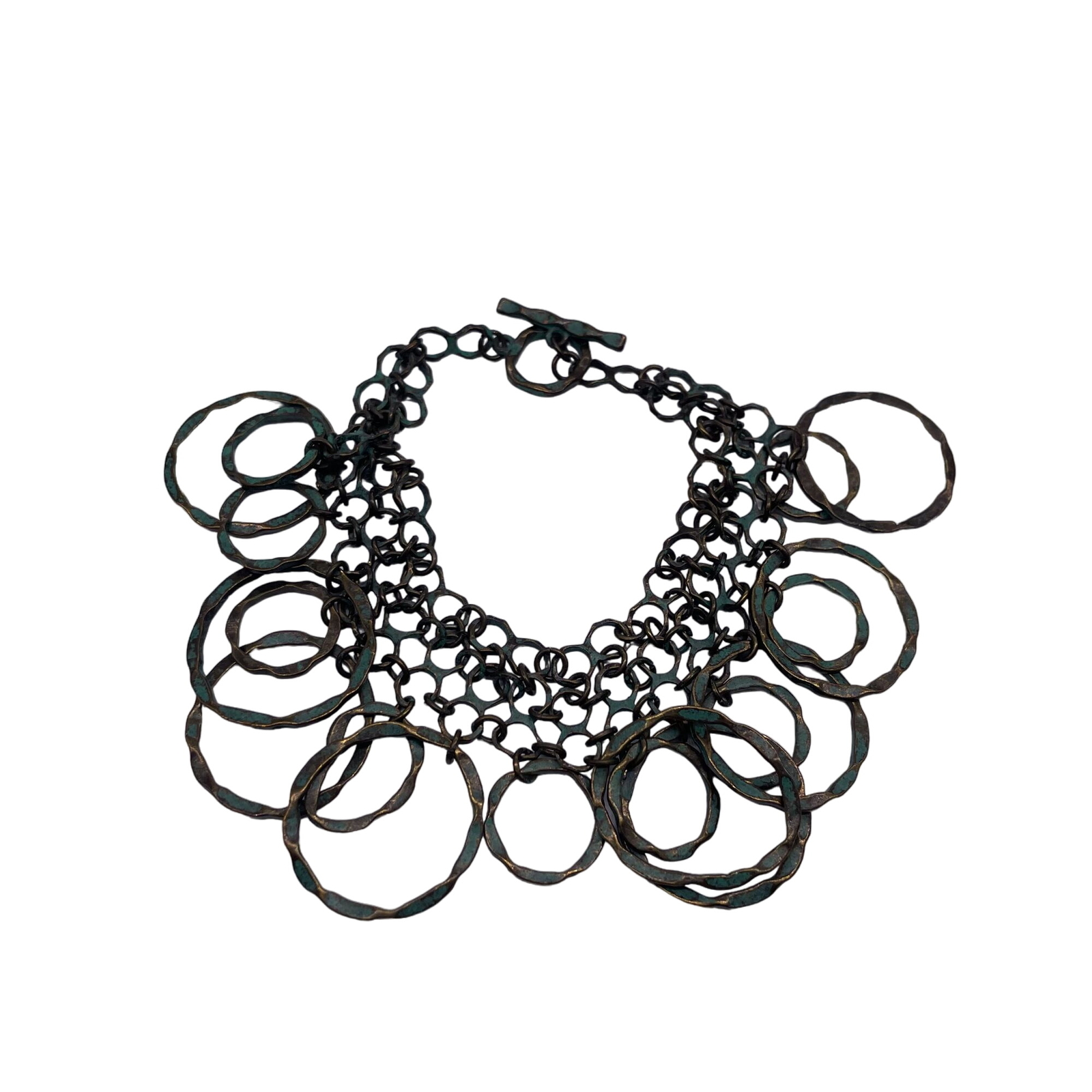 Circle Chain Linked Statement Bangle Bracelet Bra… - image 4
