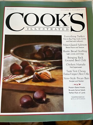 Cook's Illustrated Magazine Nov/Dec 2015 Bread Stuffing Pecan Bars Olive Oil etc