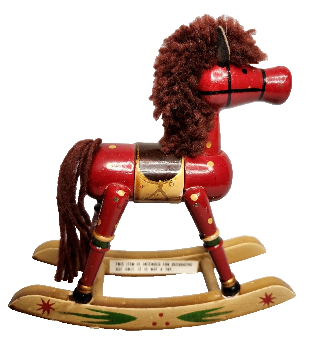 Vintage Wooden Rocking Horse Christmas Holiday Season Unbranded Home Decor