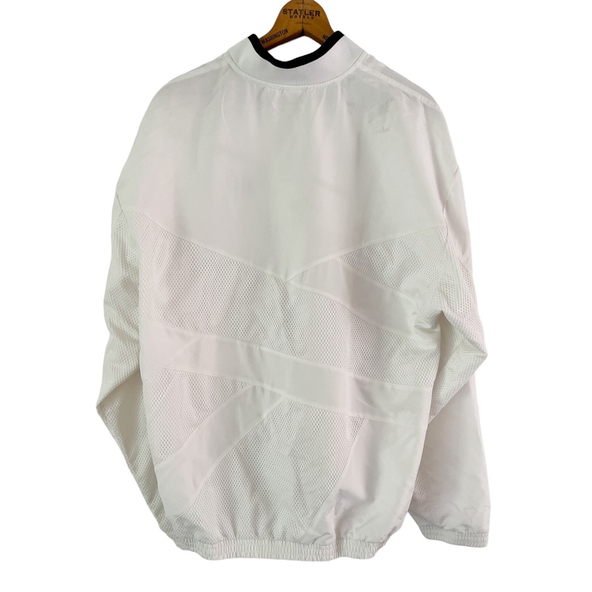 Reebok White Mesh Full Zip Athletic Lightweight Windbreaker Jacket Reebok White Mesh Full Zip Athletic Lightweight Windbreaker Jacket