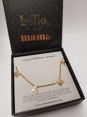 Gold Tone ''Mama'' Necklace New Mother, Baby Shower, Expecting Gift