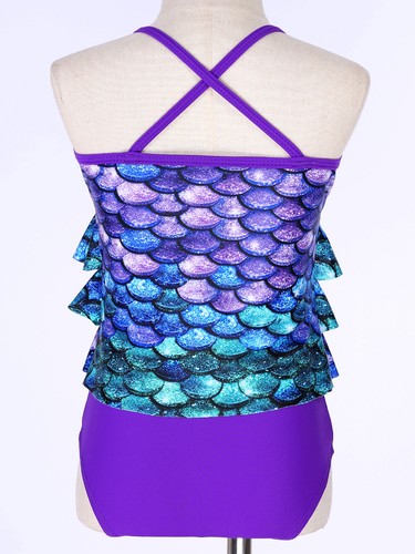 Kids Girls Suit Beachwear Outfit Rush Guard Set Tankini Swimwear 2PCS Summer - Picture 11 of 20