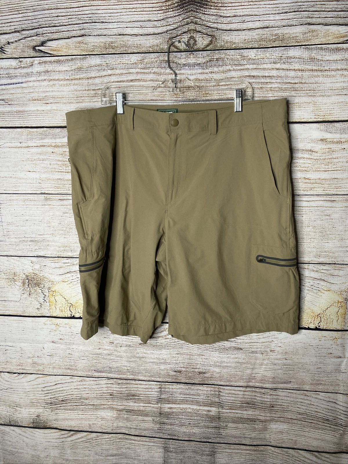 LL Bean Mens Nylon Spandex Tan. Hiking Shorts Cargo Brown 40W ID 280942 40x10