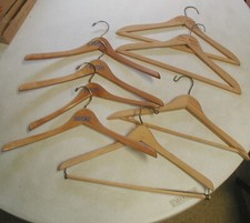 Lot 8 Wooden Coat and Suit Hangers 4 Land's End 2 Hotel Sierra Las Vegas 2 Misc