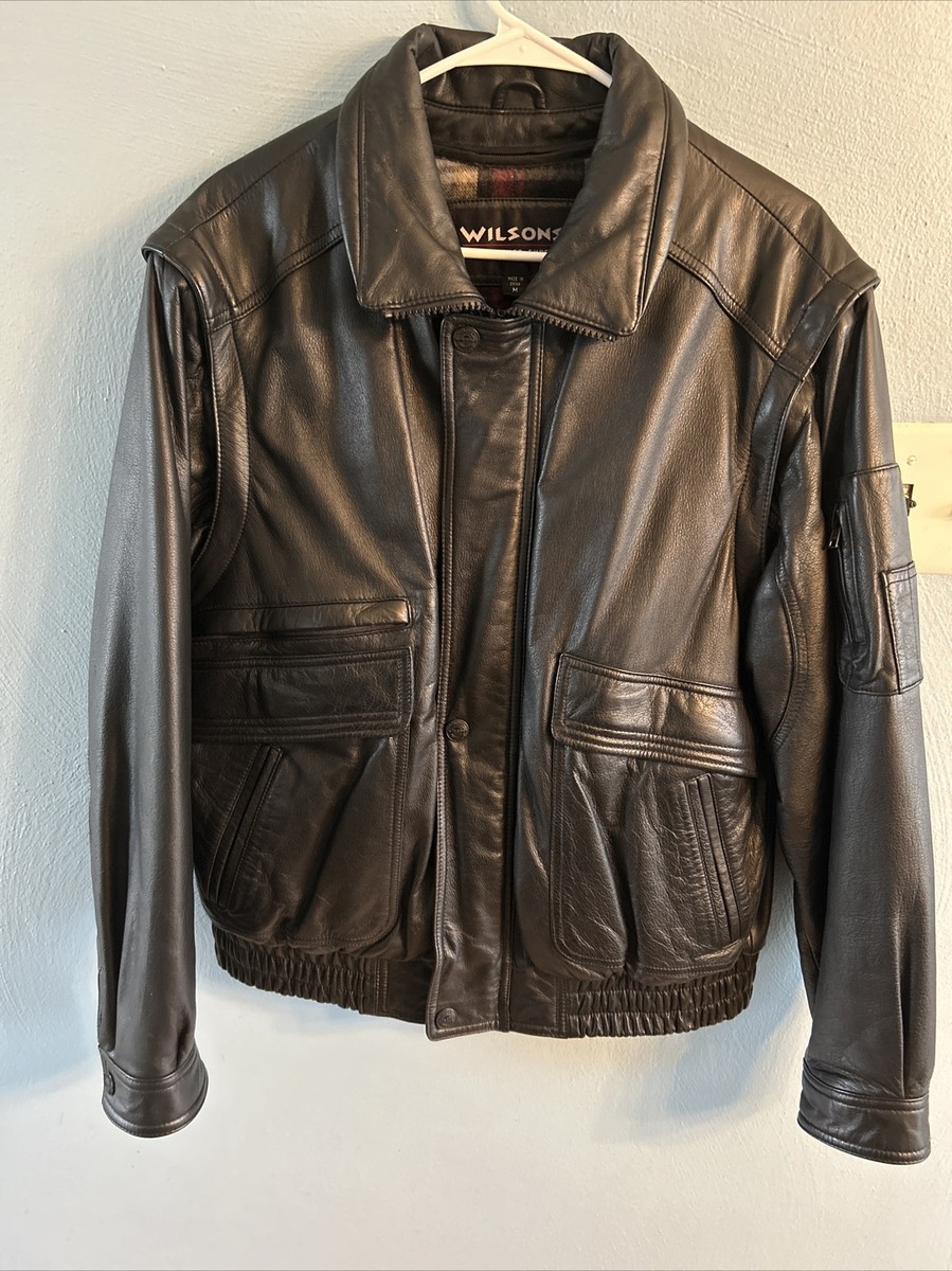Wilsons Leather Mens Bomber Jacket Vest Thinsulate Removable Liner