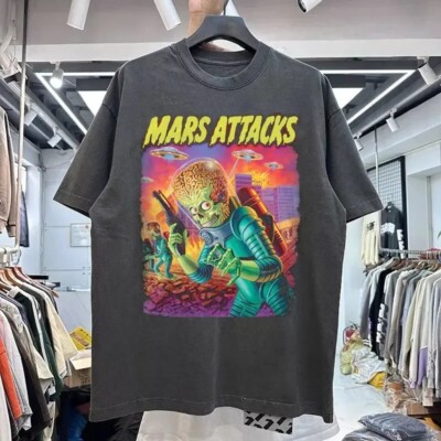 Mars Attacks UFO Attack Movie Retro Style Unisex T shirt For Men Women S-5XL