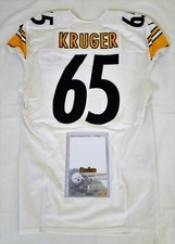 #65 Joe Kruger of Pittsburgh Steelers NFL 2015 Game-Used Road Jersey - GU 102949