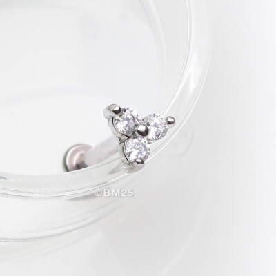 Tri-Gem Sparkle Internally Threaded Steel Micro Labret