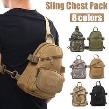 Mens Tactical Sling Shoulder Bag Molle Travel Chest Pack Backpack Outdoor Hiking