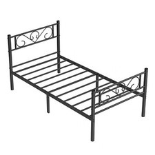 VASAGLE Single Bed Frame Metal Bed Frame, Fits 90 x 190 cm Mattress RMB061B01
