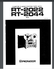 Pioneer RT-2022, RT-2044, Reel to Reel Service Manual 103 pages Comb Bound