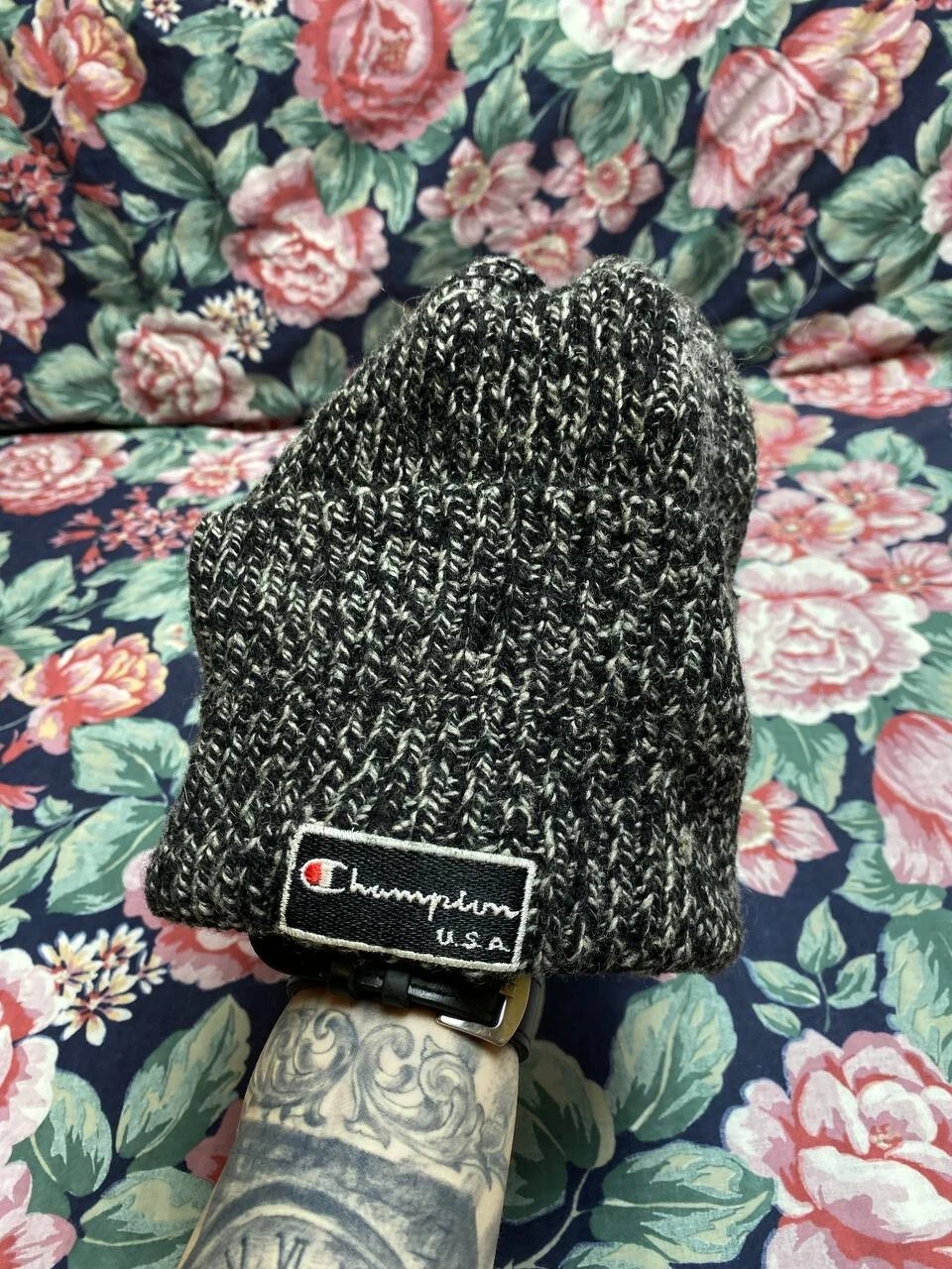 Champion Mens Beanie Hat Gray