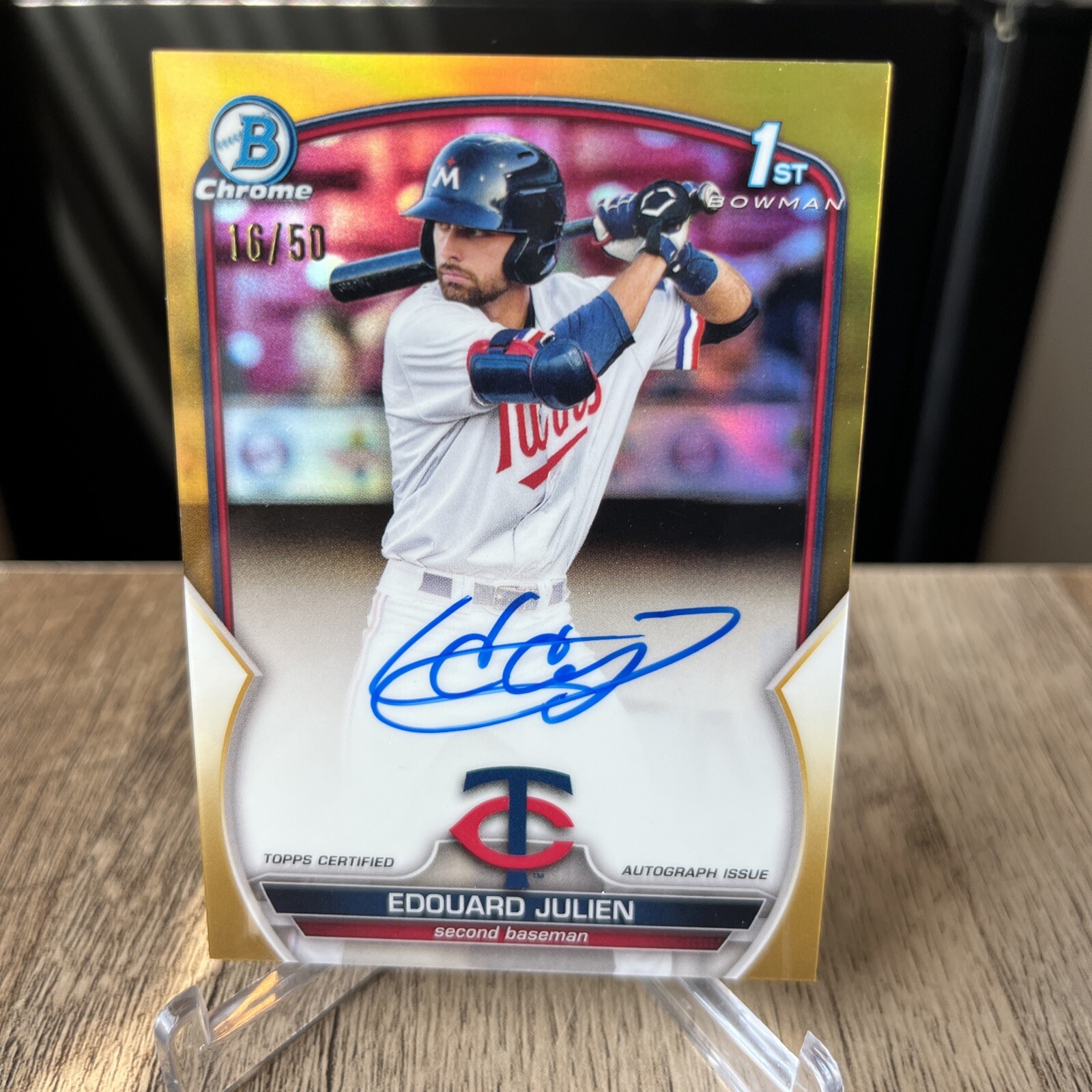 2023 Bowman Chrome 1st Bowman Edouard Julien Gold Auto #CPA-EJ #’d /50