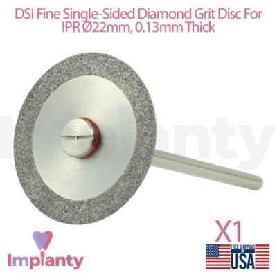 Dental Lab Diamond Disc #1 Single Sided 0.13mm x 22mm free mandrel