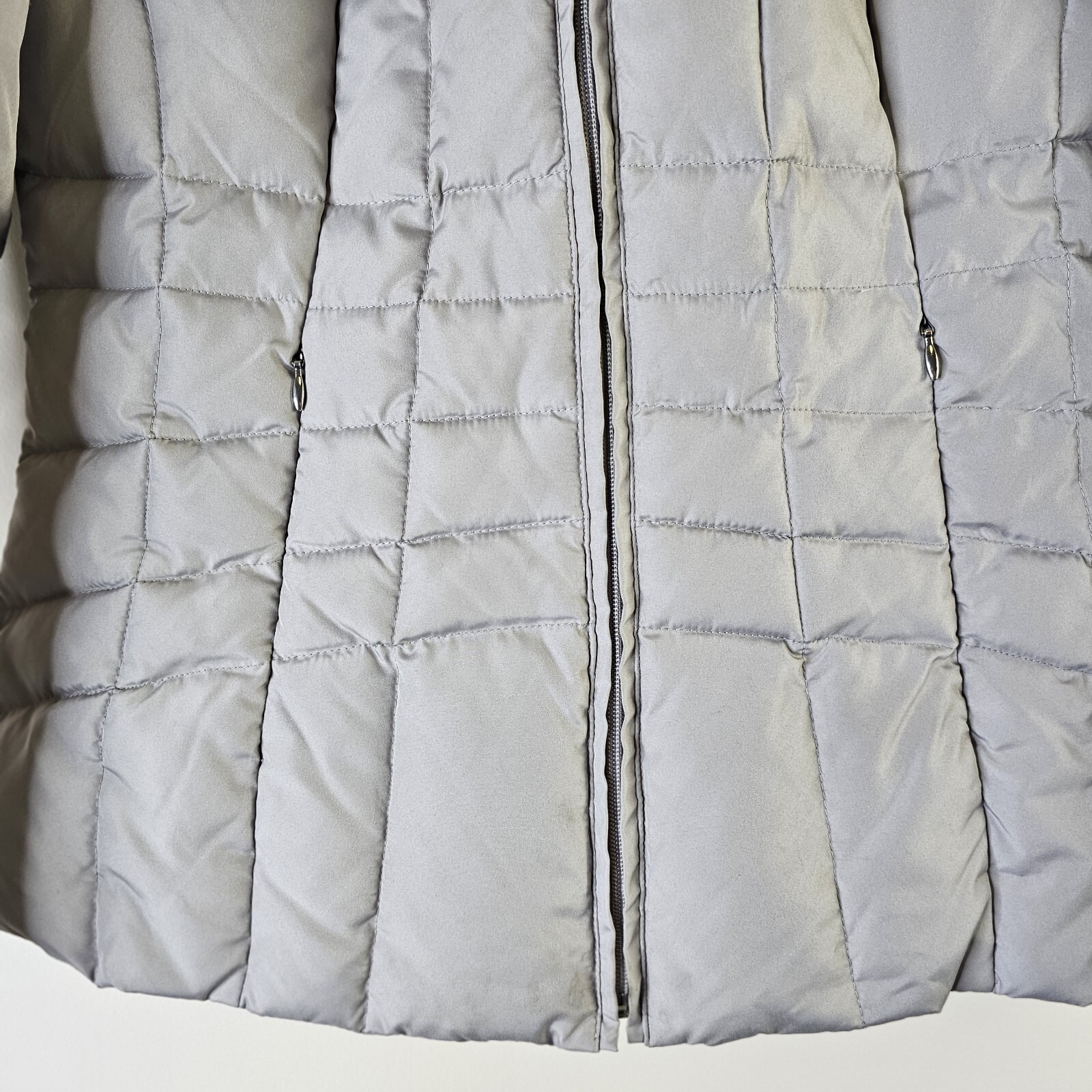 Calvin Klein Silver Gray Down Jacket Quilted Hood… - image 4