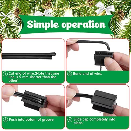 60pcs Christmas Light Male Vampire Plugspt1 Black Gilbert Plug Zip