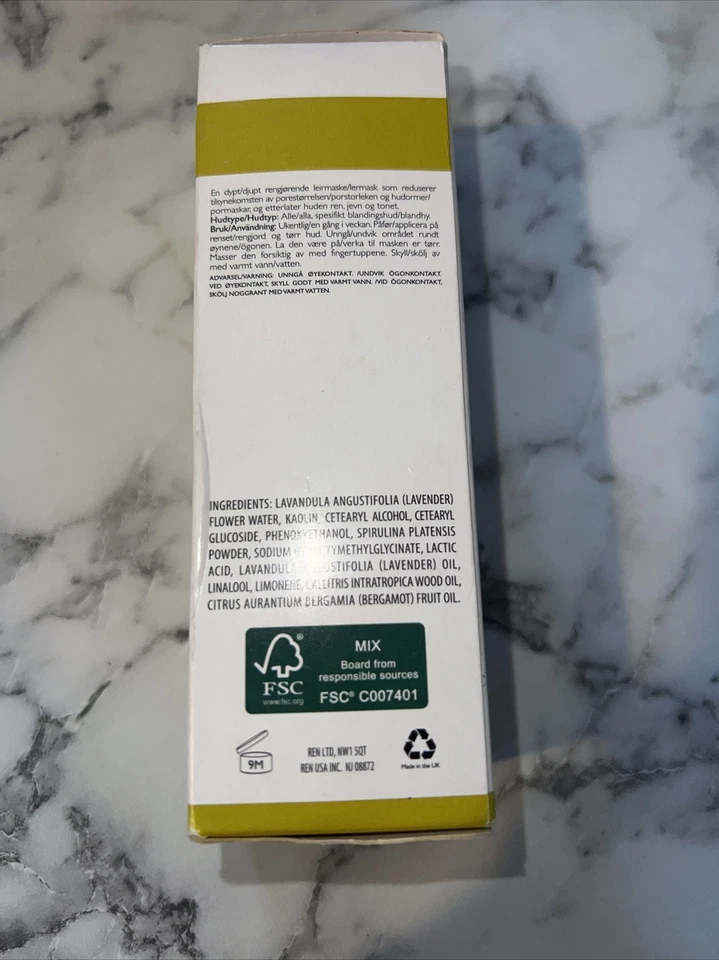 REN Clarimatte Invisible Pores Detox Mask 50ml Brand New Boxed Genuine Clay - Image 2 of 4