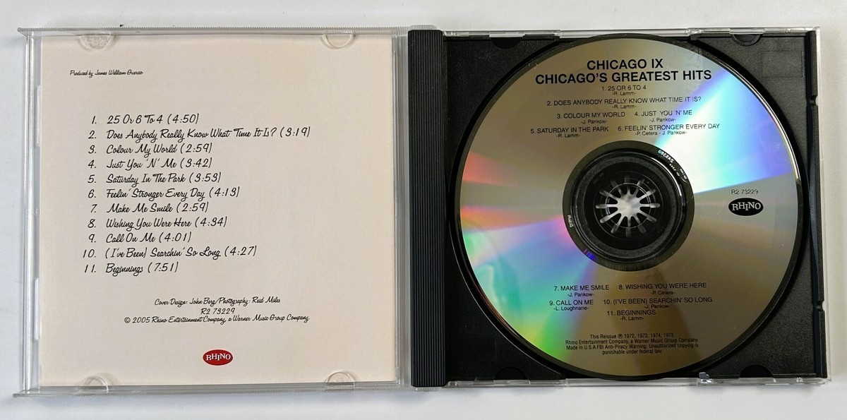 Chicago IX Chicago's Greatest Hits CD Classic Rock EX Cond