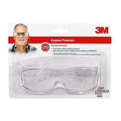 3M  Over The Glasses Safety Eyewear, Clear Frame, Clear/Scratch Resistant Lens