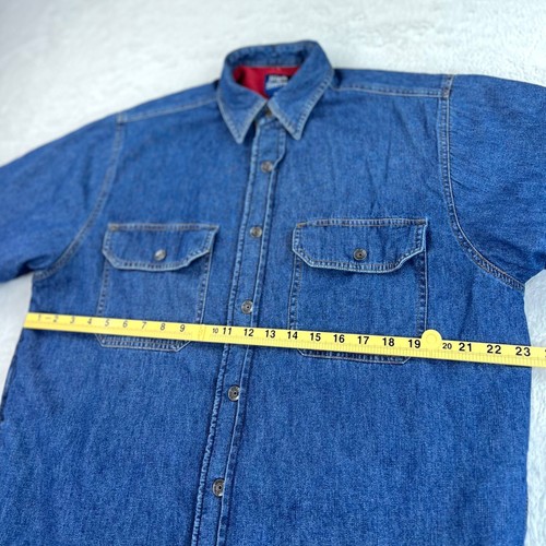 Vintage Fleece Denim Shirt Shacket Men's MEDIUM Blue High Sierra Thick Overshirt - Picture 9 of 10