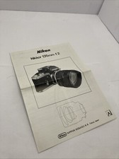 Nikon Nikkor 135mm f/2 Lens Instruction Manual Original