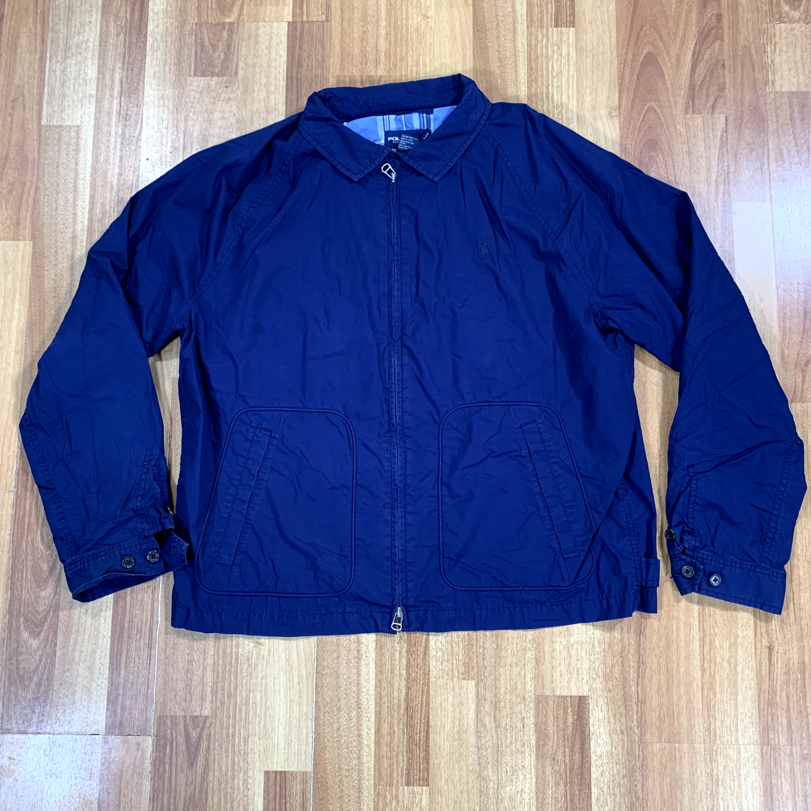 Ralph Lauren Giacca Uomo Extra Large XL Blu Pony Golf Maglione Full Zip