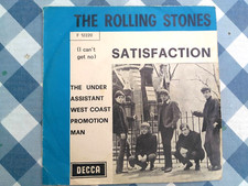 ROLLING STONES 45 SATISFACTION PRIMA ED. DECCA 1965 MONO FASCIA BLU F 12220