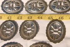 Slotted Western Oval Silver Tone Crafts Leathercrafts Conchos 2 1/4" /12pc