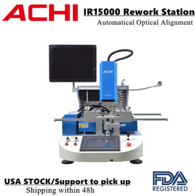 ACHI Automatica Optical Alignment BGA IR15000 Rework Station Hot Air Heating US