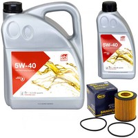 MotoröL Set Febi 5W-40 6 Liter + ÖLfilter SH 4043 P FüR Mazda 6 3 CX-7 2.3 MPS