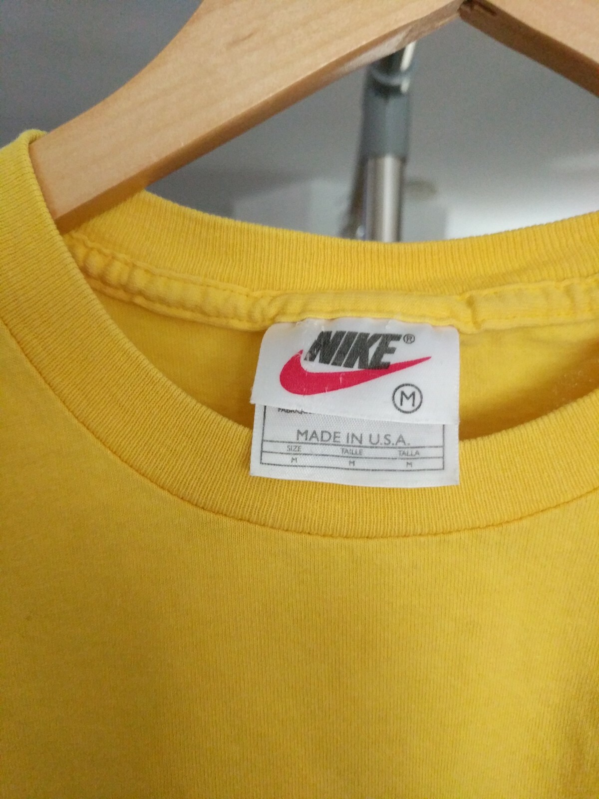Vintage Nike Made In USA Yellow T Shirt M OG Tag | eBay