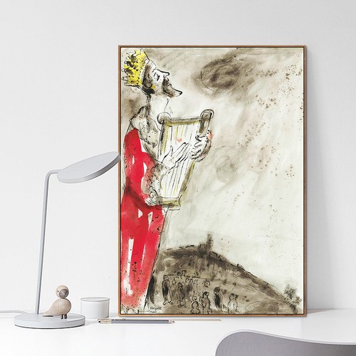 Gerahmte Leinwand Wandbild Menschen in Rot von Marc Chagall Wohnzimmer Wohndeko - Bild 4 von 21